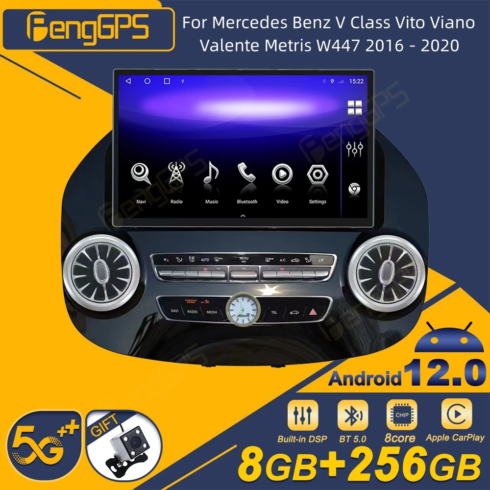 For Mercedes Benz V Class Vito Viano W447 2016 - 2020 Car Radio Wireless Carplay Android Auto Intelligent System Multimedia Unit