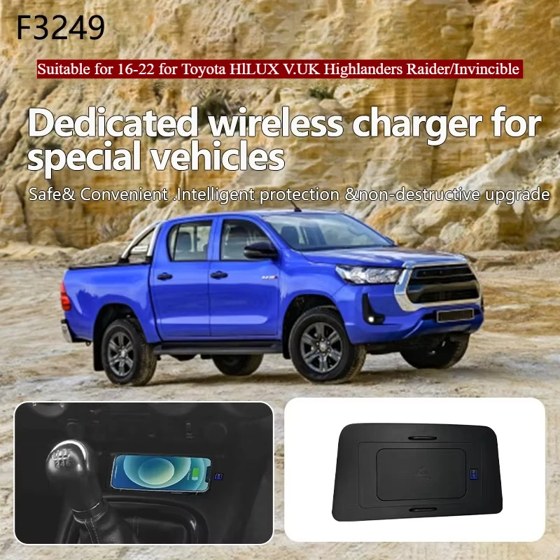 2024 Nieuw productaccessoires voor Toyota Hilux Auto draadloze telefoonoplader draadloze autolader