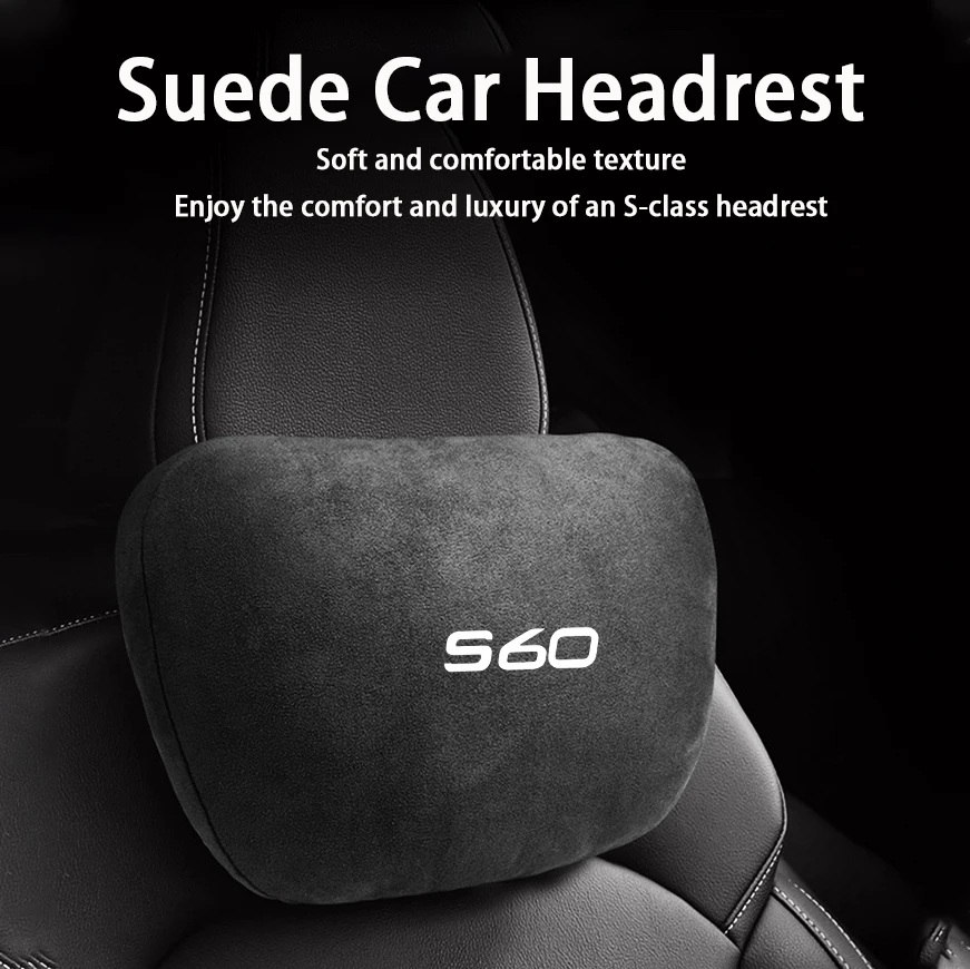 

Для Volvo S60 S90 2011 2018 2020 высококачественный замшевый Автомобильный подголовник поддержка шеи мягкая подушка для шеи аксессуары для интерьера автомобиля