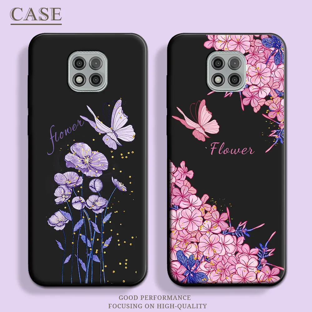 For Moto G Power 2021 /G Power 2022 Case Butterfly Soft Silicone Couple Stars TPU Floral Phone Case For Moto G Pure Back Cover