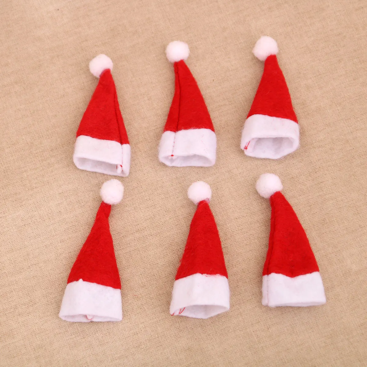 10/20PCS Merry Christmas Mini Santa Claus Hat Wine Bottle Covers For Christmas Party Decoration Cute Lollipop Cap Hat Kids Favor