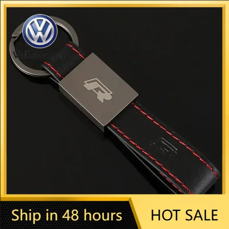 

For VW Volkswagen Jetta MK5 Golf Leather Logo Car Keychain Key Ring Holder Pendant for Volkswagen Golf Jetta Beetle Tiguan Toura