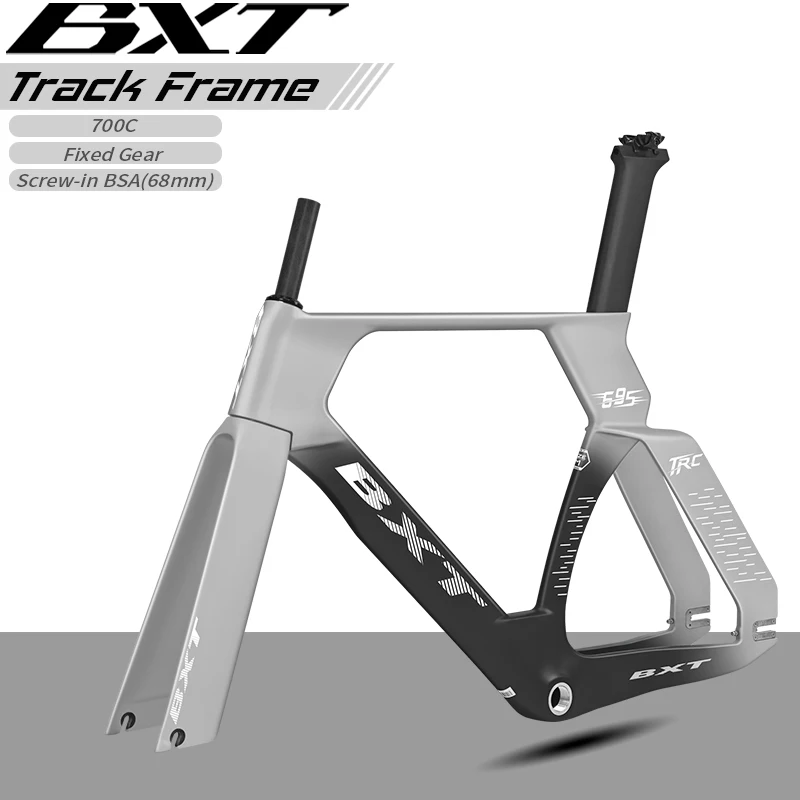 BXT 2026 Carbon Track Bike Frame TRC-695 Aero Fixed Gear Track Bike Carbon Frameset fit 700C,Max 28C Tire