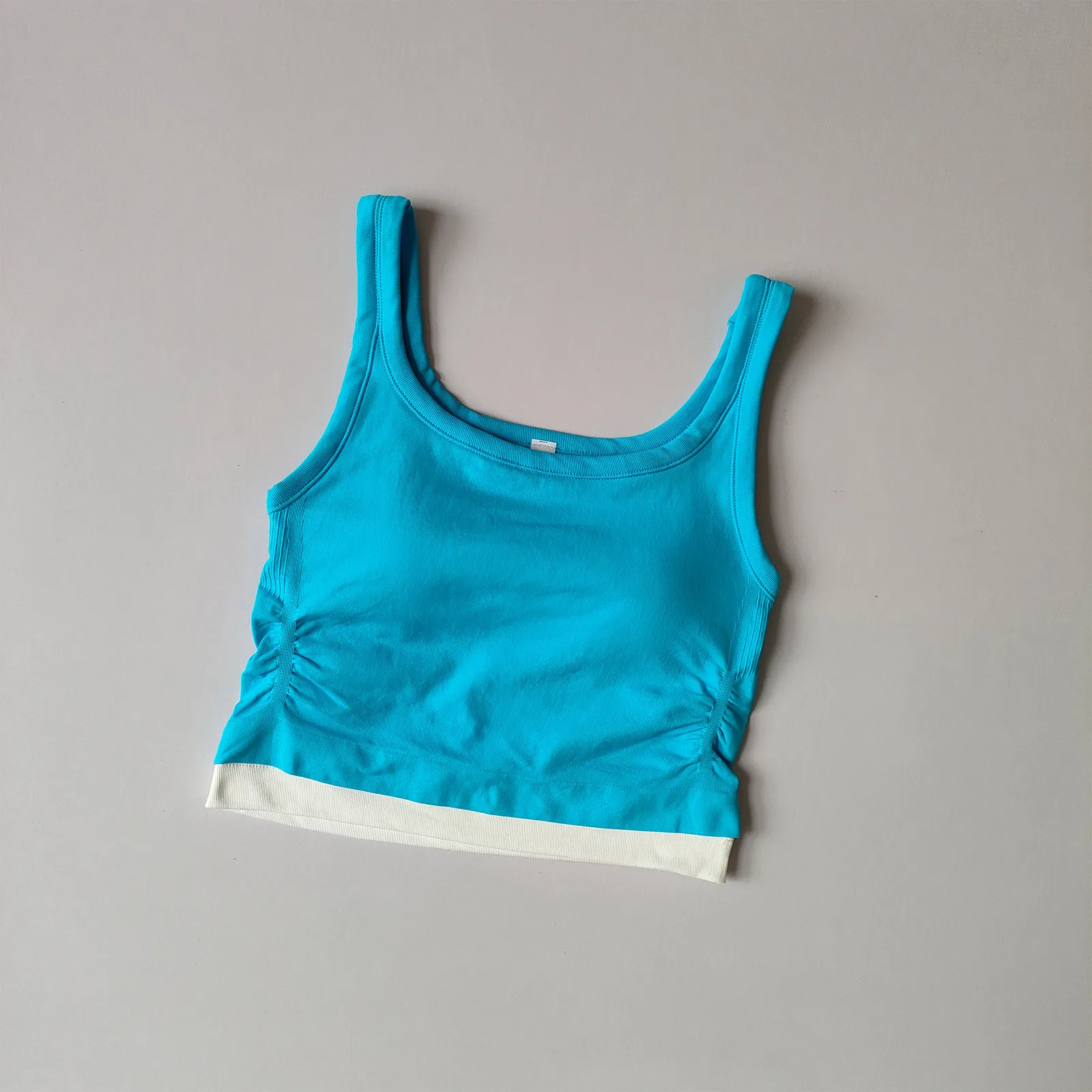 Kontrastfarbener Sport-BH mit quadratischem Ausschnitt, Fitness-Unterwäsche für Damen, Lauf- und Yoga-Weste zur Brustunterstützung für den Sommer – Detail 3
