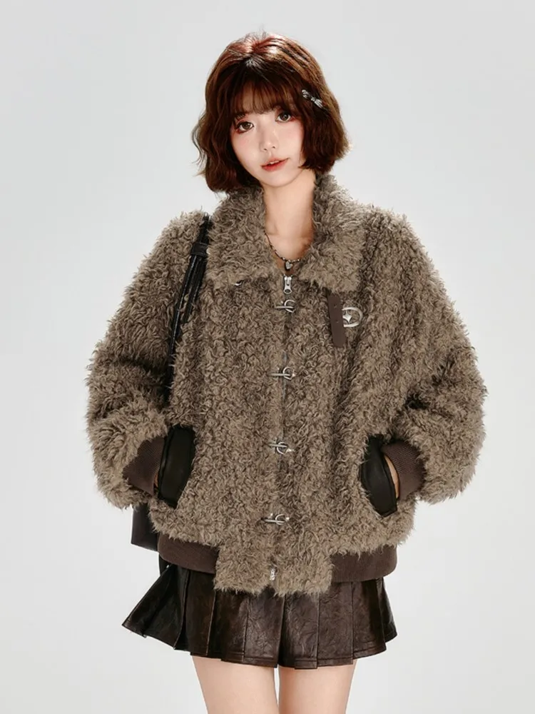 

Fashion New Women Elegant Casual Faux Fur Coats Autumn Winter Long Sleeve Vintage Chic Jackets Female Warm Clothes New Outfits