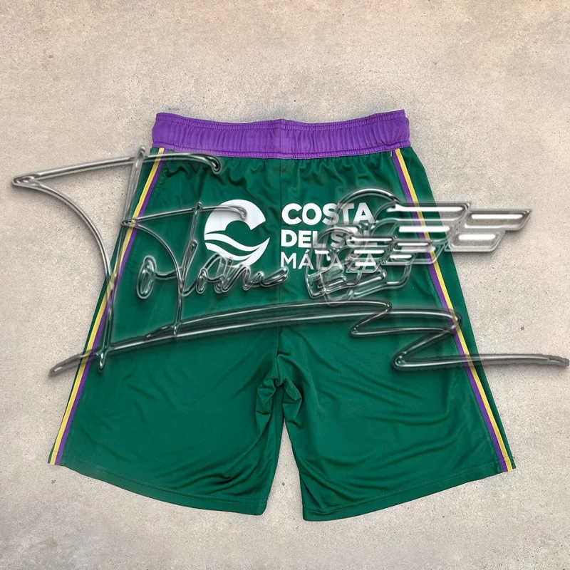 25/26 Couple Street Style Summer Sports Shorts Green Casual Pants Spanish Letter Print Trendy Pants