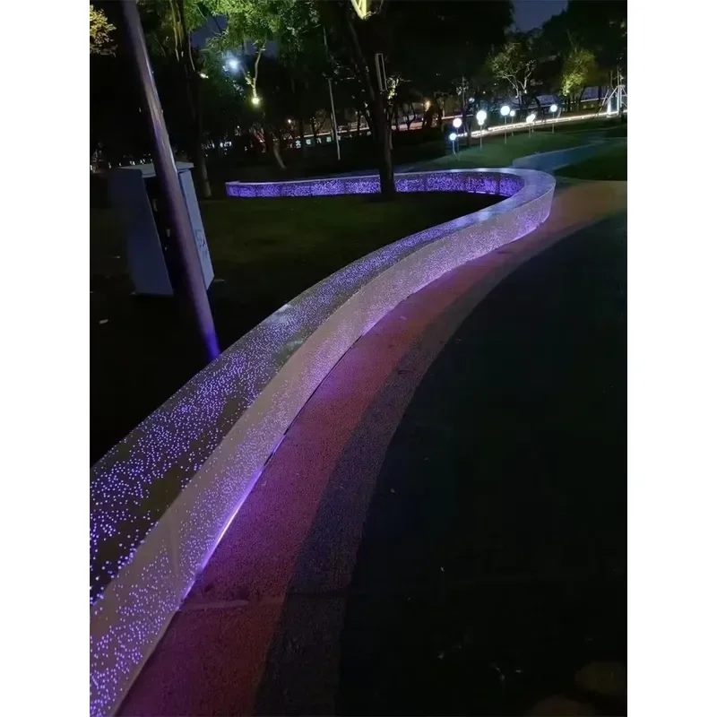 2025 Fiber Optic Concrete Light Luminous Cement Board Garden Brick Panel Lighting Floor PS Fiber