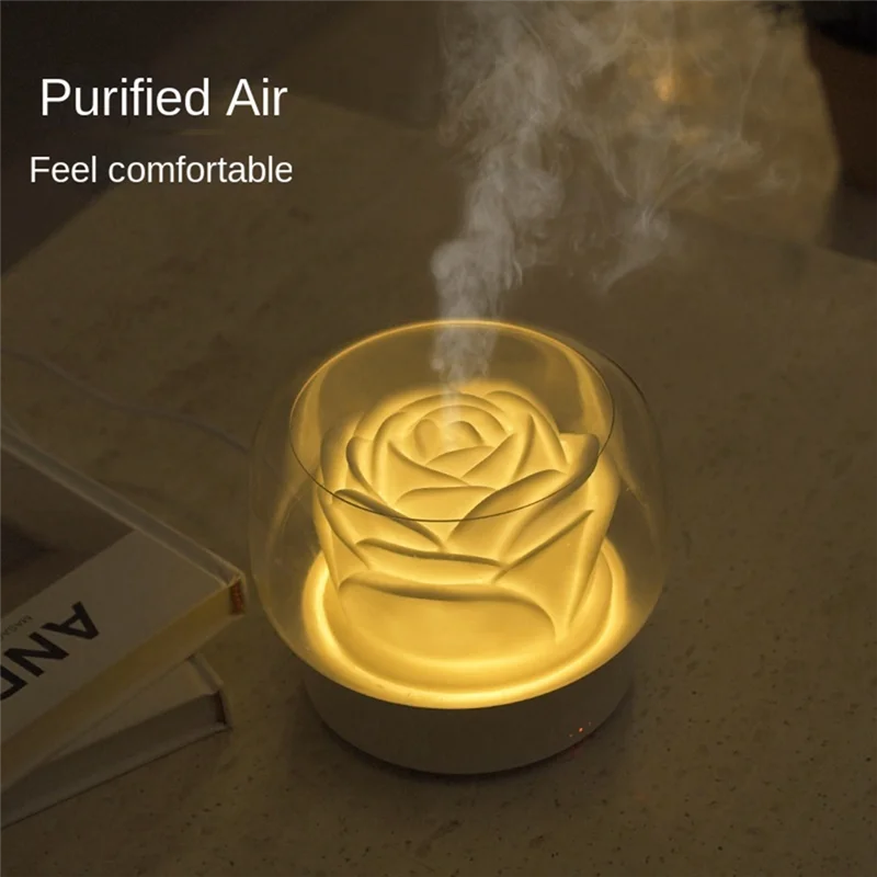 A01M-400Ml Flower Air Purification Humidifier Aromatherapy Essential Oil Diffuser With Atmosphere Light For Gift UK Plug