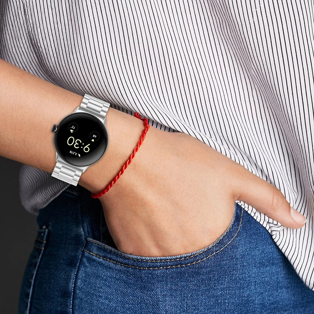 سوار معدني من الفولاذ المقاوم للصدأ معصمه قابل للتعديل بديل لساعة Google Pixel Watch 3 41 ملم/45 ملم