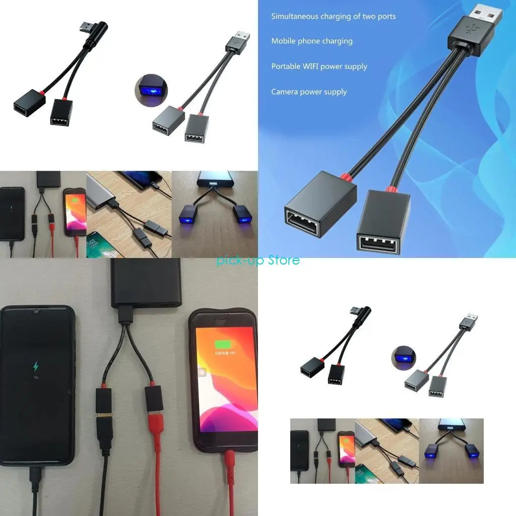 

Q5WA 1 в 2, автомобильный USB-сплиттер, многофункциональный адаптер, шнур для зарядки, кабель для расширения ноутбука, несколько