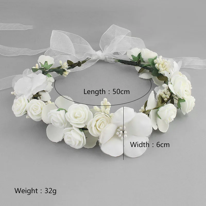 Flower Hair Vine in Beach Wedding Women Hair Jewelry Headbands Accessory for Bridal Bridesmaid Halloween Decoration Gifts