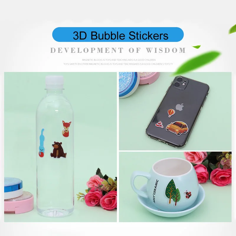 12 pçs kawaii kapibala capivara bolha adesivo tridimensional 3d inchado em massa adesivos pacote bonito dos desenhos animados anime crianças menina brinquedo diy