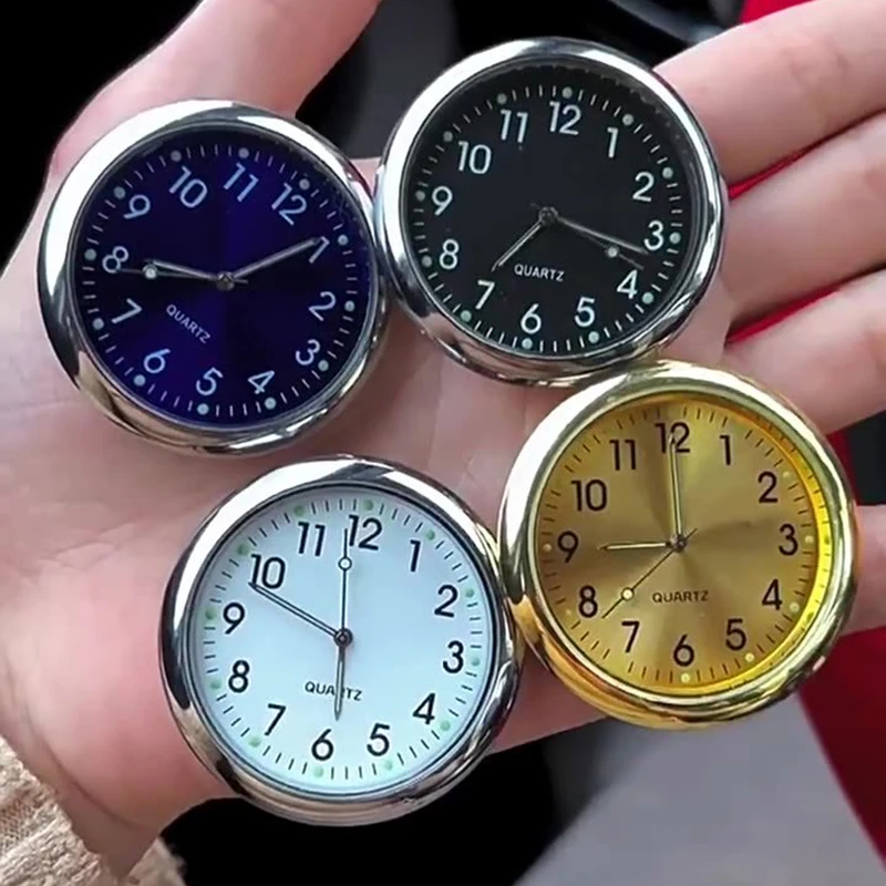 Car Clock Luminous Automobiles Internal Stick-On Mini Digital Watch Mechanics Quartz Clocks Auto Ornament Car Accessories
