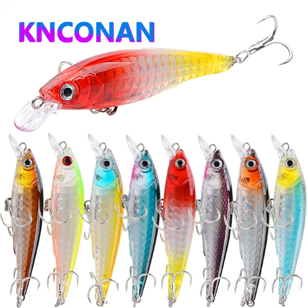 Image of 90mm 9,5g Schwimmende Minnow Angeln Locken Pesca Wobbler Salzwasser Forelle Bass Künstliche Köder Großhandel Rasseln Swimbait Zubehör