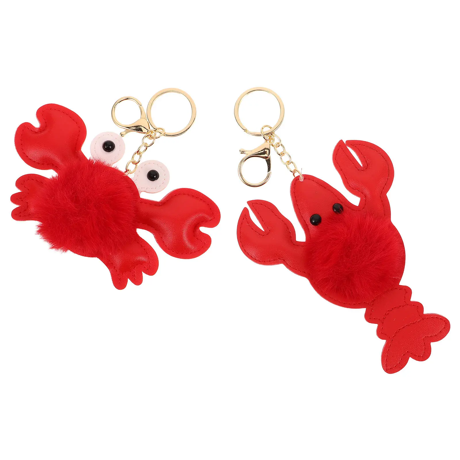 2Pcs Stuffed Keychain Lobster Crab Soft Bag Pendant for Backpacks Purses Cars Cute Ocean Animal Charm Lobster Stuffed Toy