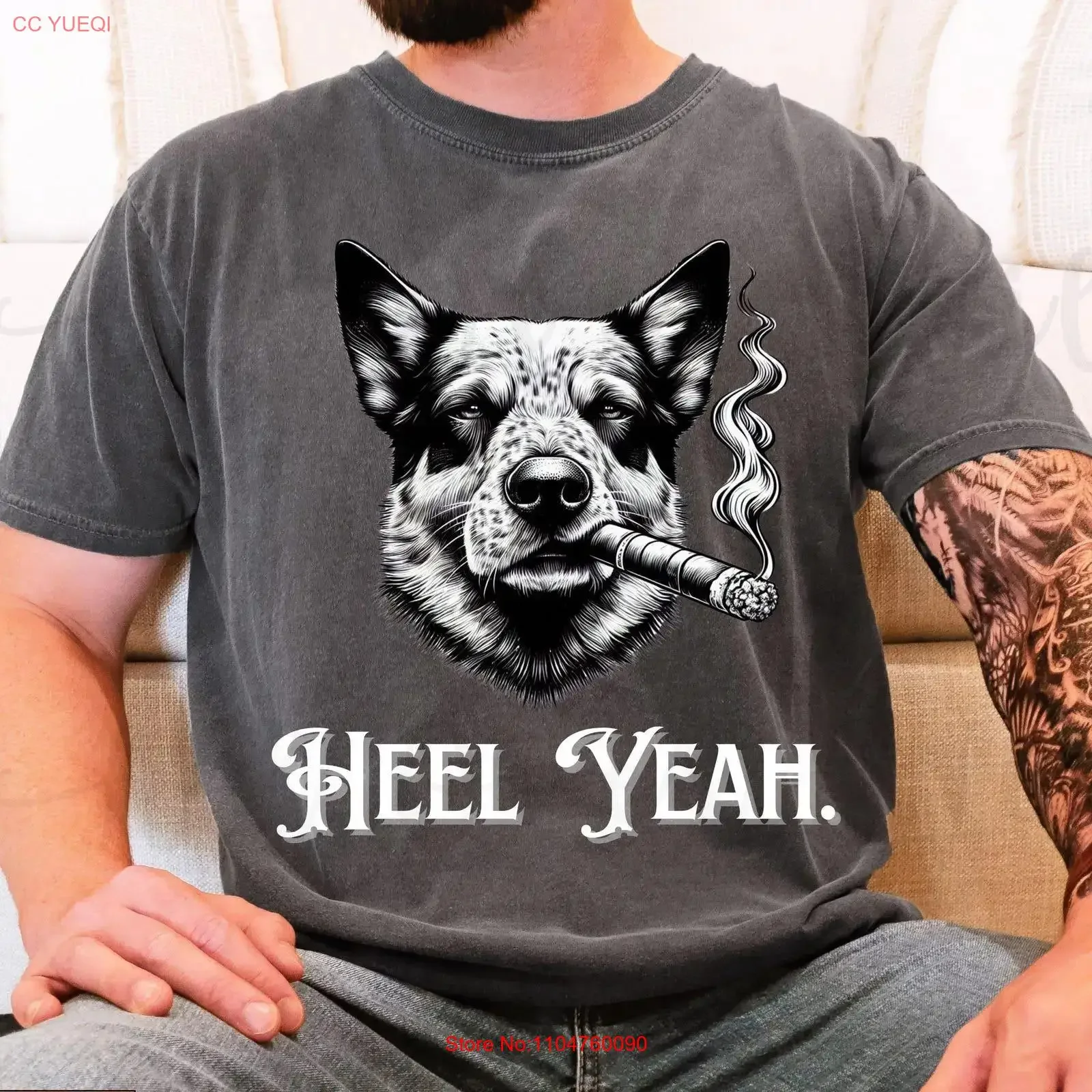 Heel Yeah T Shirt Australian Cattle Dog Blue Heeler Red Aussie Apparel Dad  vintage Washed Soft graphic Stretched Stylish