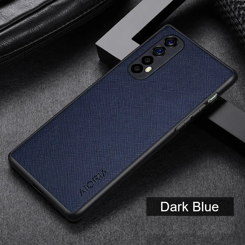Luxury leather phone case for Oppo realme narzo 30 4G 5G funda with cross pattern