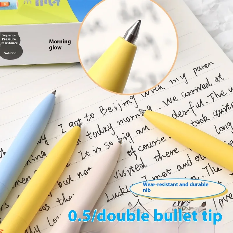 M&G Stress-Relief Switch Gel Ink Pen 0.5mm Double Bead Smooth Bullet Tip Pen Tip Microgravity Writing Stationery School Supplies