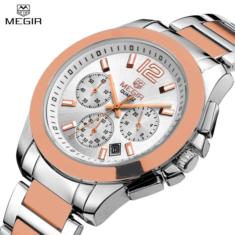 Top Brand Women Casual Quartz Watch Chronograph Function Engraved Dial Watches Women Watches for Female Relogios Feminino