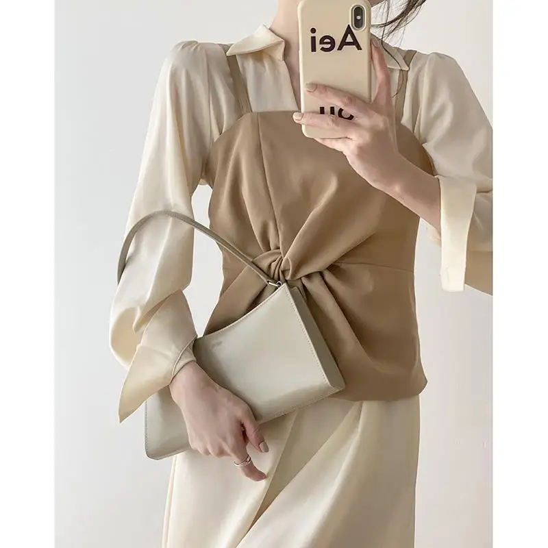 Two-piece Suit Skirt 2025 Autumn New Women's Niche Design High-end Fashion Temperament Shirt Dress