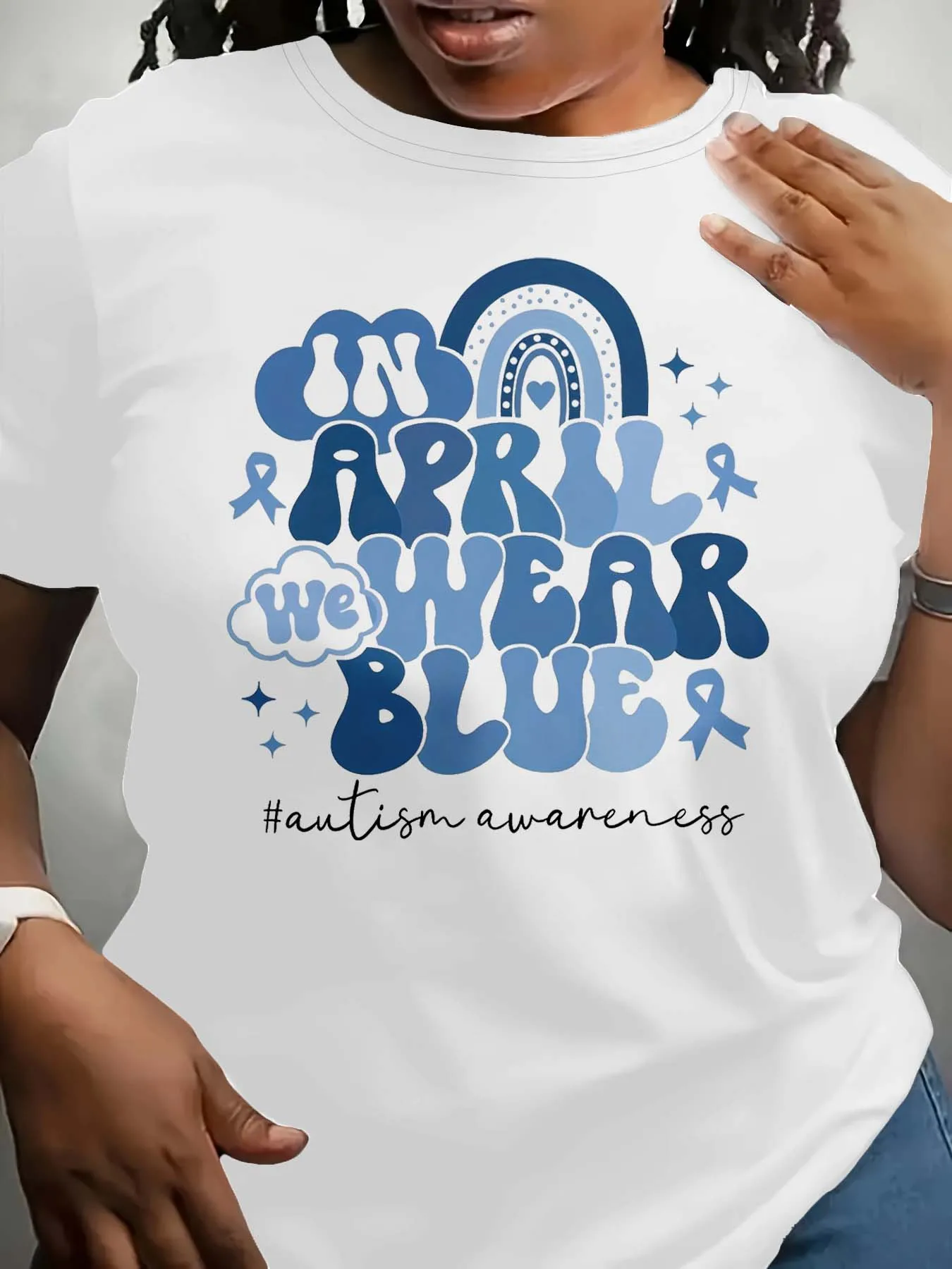 

Plus Size April Autism Awareness Support Fashionable Wear