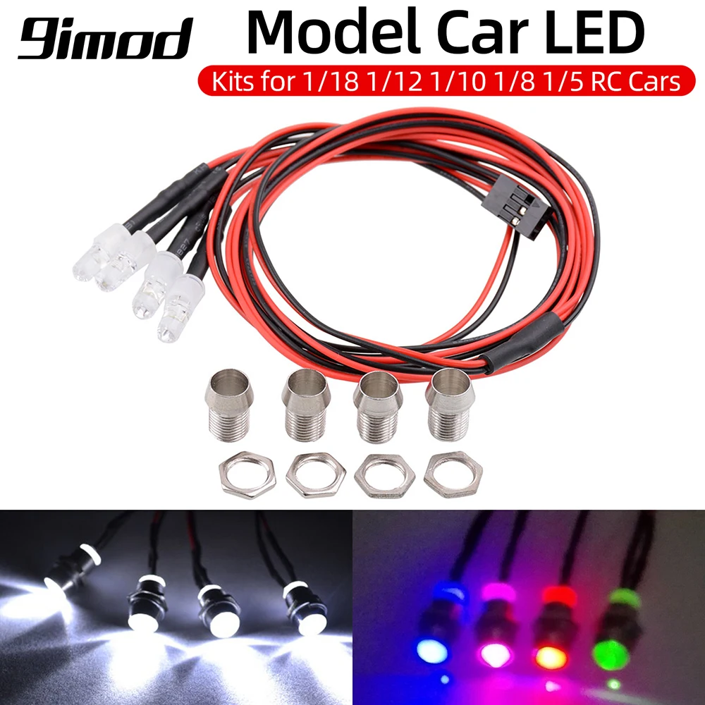 9IMOD RC LED Light kit per 1/18 1/12 1/10 1/8 1/5 Traxxas HSP SCX10 D90 HPI Redcat RC4WD Tamiya Axial Lights Set RC Car Lamp