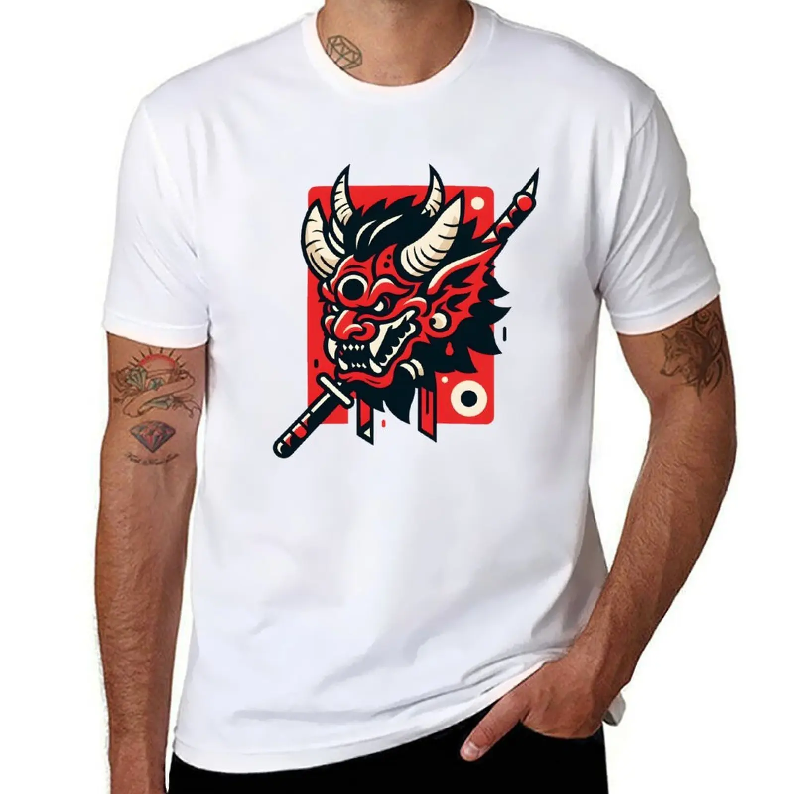 

Demon flag T-Shirt man t shirt designer t shirts for man slim fit mens graphic t shirts T-Shirt