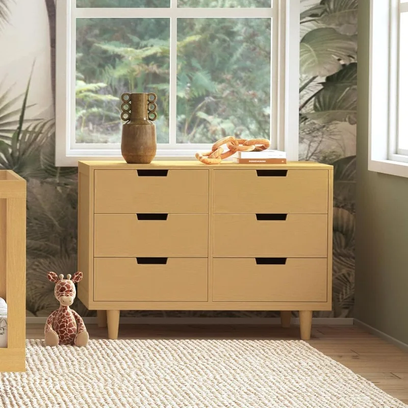 6-Drawer Double Dresser in Honey