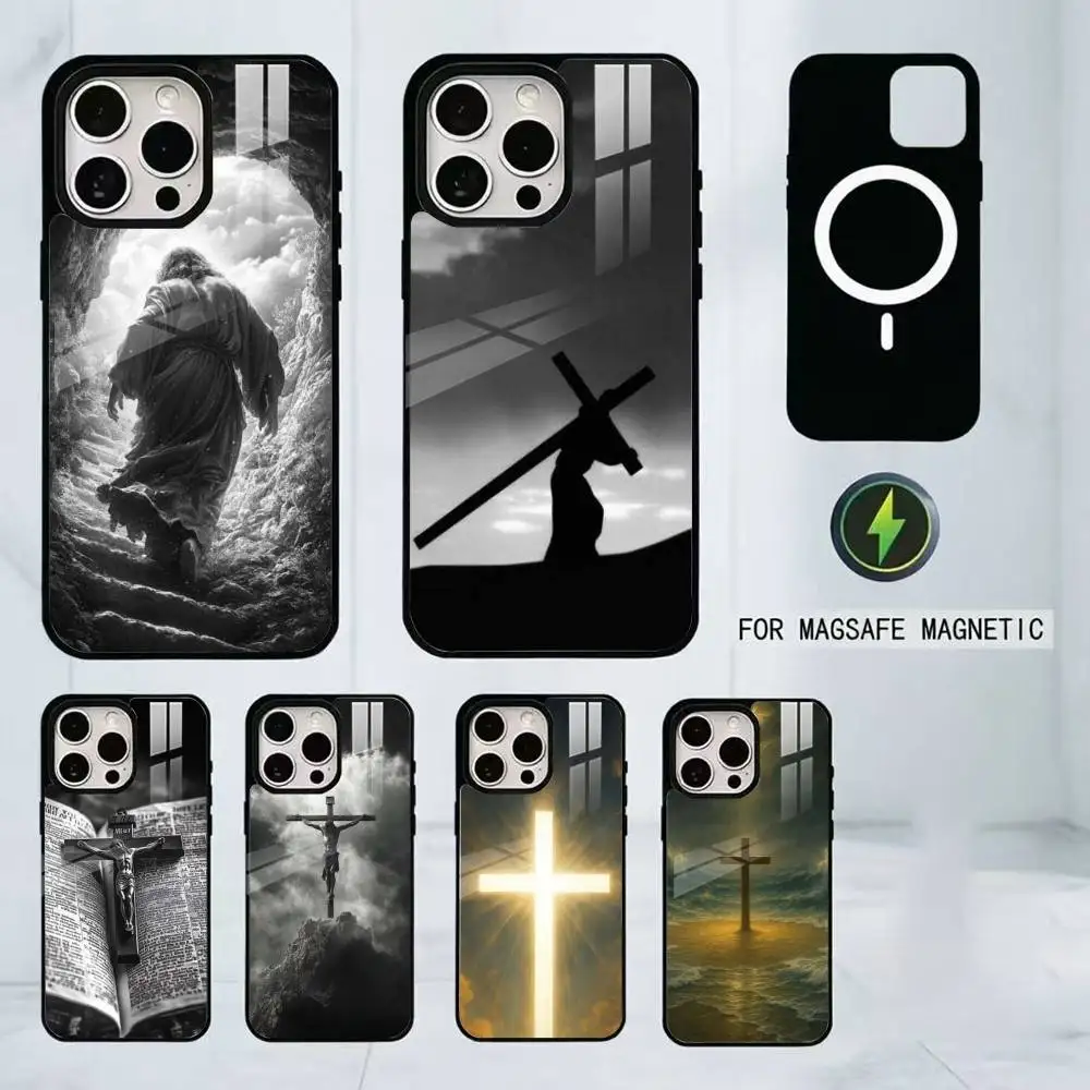 

Son Of God Jesus Cross Holy Light Phone Case For iPhone17,16,15,14,13,12,11 Plus,Pro Magnetic with Magsafe Wireless Charging