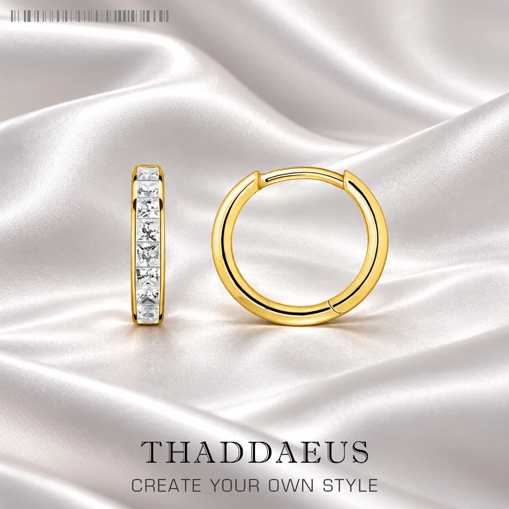 Elegantes Design, goldene Creolen mit Scharnier, Kreolisch, Europa, feiner Schmuck für Frauen, klassisches Geschenk aus massivem 925er-Sterlingsilber