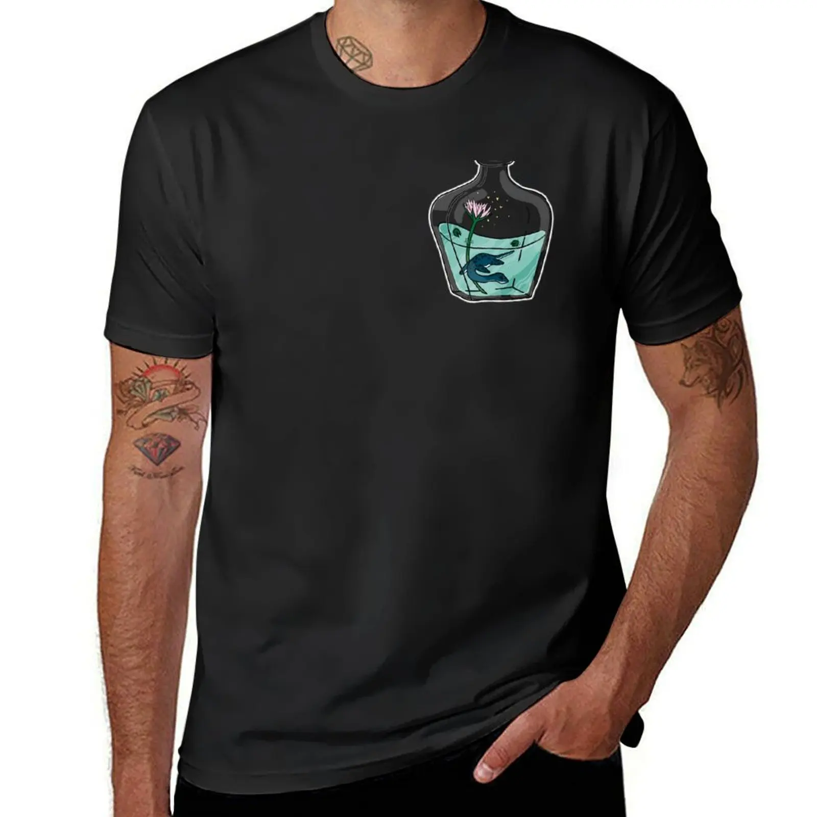 Nessie in a bottle T-Shirt aesthetic clothes quick drying oversized customizeds T-shirts for men cotton