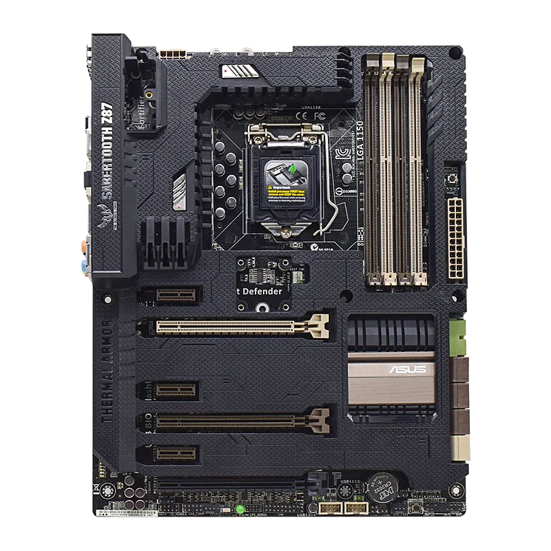 

Материнская плата Asus SABERTOOTH Z87 LGA 1150 ATX LGA 1150 DDR3 Intel Z87 32 ГБ USB3.0 PCI-E 3.0 SATA III для материнской платы Core i3-4170.