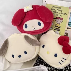 Porte-monnaie en peluche My Melody Pochacco pour femme, sac à main de dessin animé mignon, sac de rangement pour rouge à lèvres, porte-monnaie pour enfants, Hellos Kittile