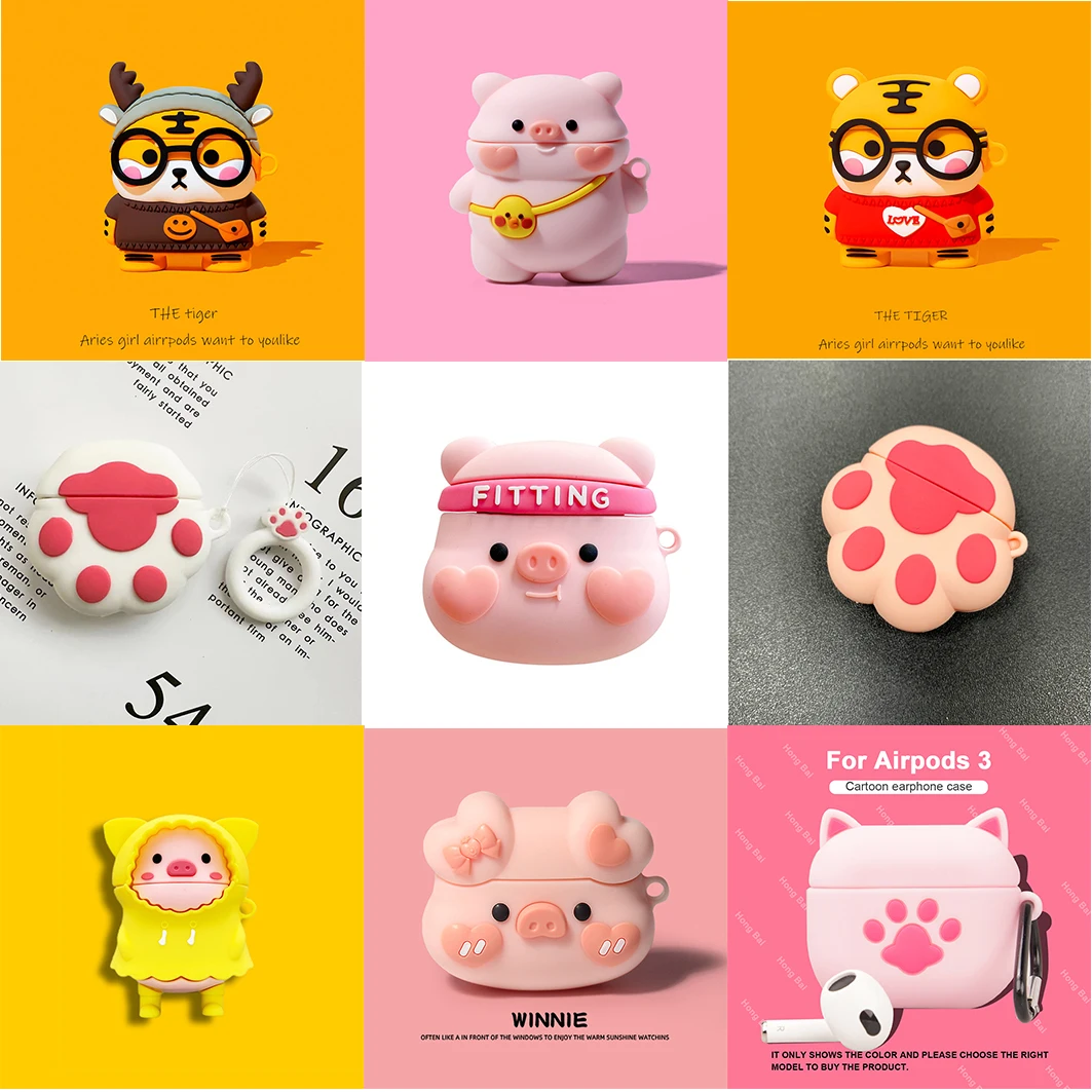 

Cute Cartoon Airpods Case For Airpods Pro 2 Silicone 3D Creativity Case For Airpods 1 2 3 Shockproof Cover For Airpods 3 2021 3