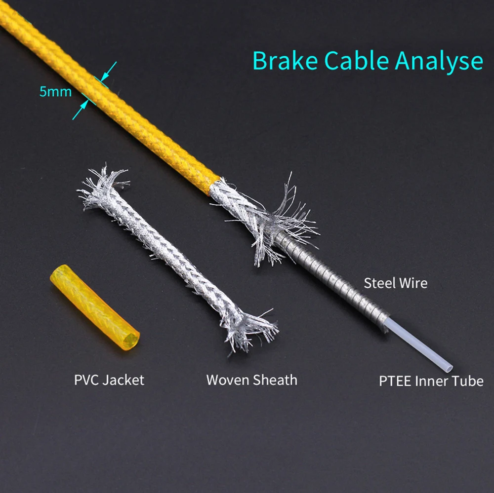 Weaving 3 Meters Bicycle Brake Cable Housing 5mm Bike Shifting Brake Cable Line Pipe Tube Derailleur Wire Durable Accessories