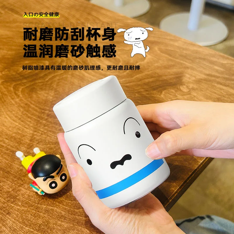 MINISO карандаш Шин Чан мини-чашка-термос милый мультфильм бурибу Уэмон матовая чашка для воды студенческая 200 мл портативный подарок на день рождения