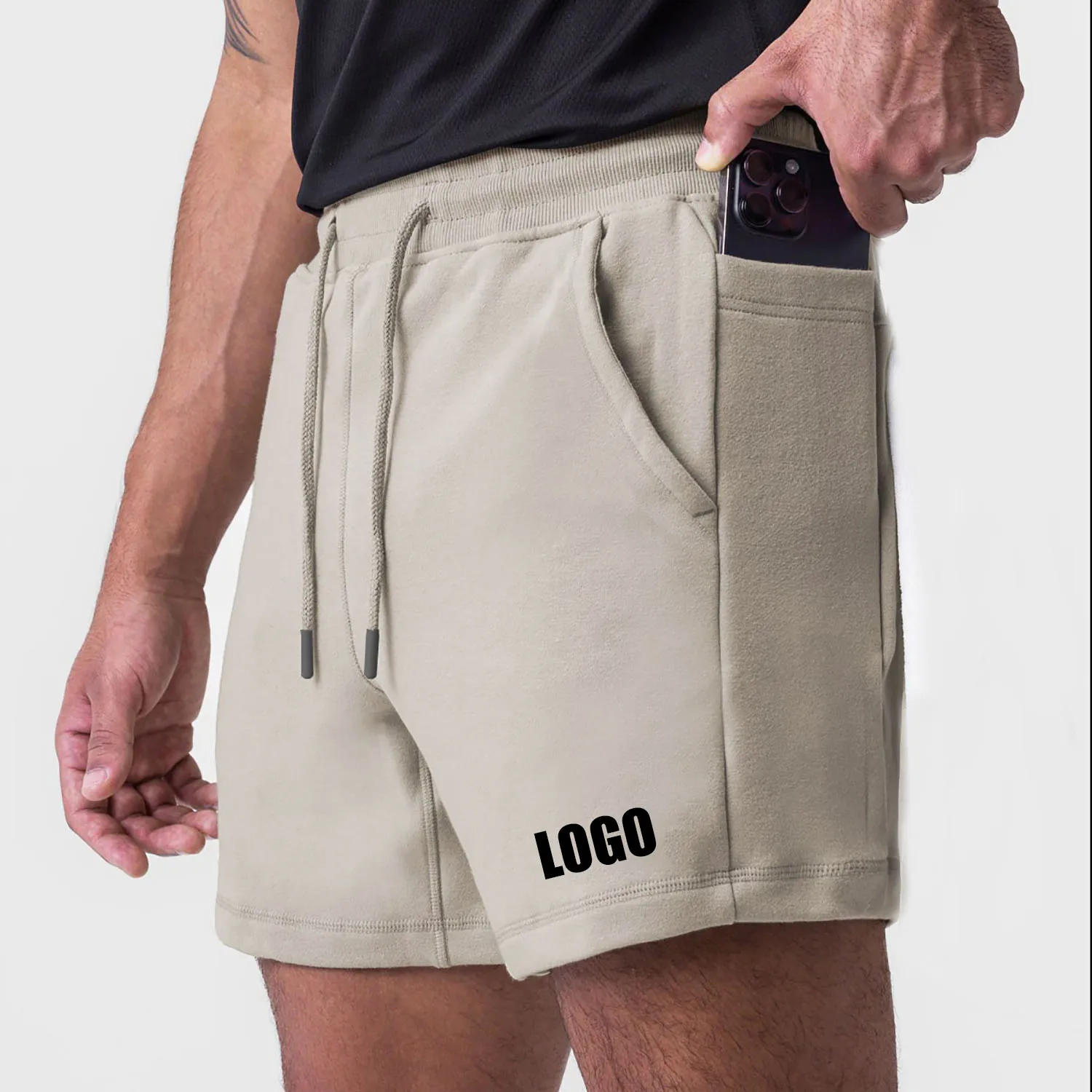 

Новые мужские летние спортивные повседневные шорты с логотипом по индивидуальному заказу, 250 г, 100% дышащие шорты для бега, фитнеса, баскетбола