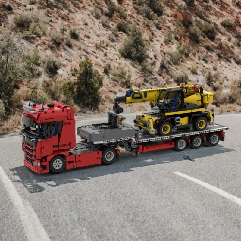 2562 قطعة MOC سكانيا شاحنة مقطورة JCB التعامل المعدني الهندسة مجموعة الميكانيكية لتقوم بها بنفسك نموذج اللبنات عيد ميلاد اللعب هدية