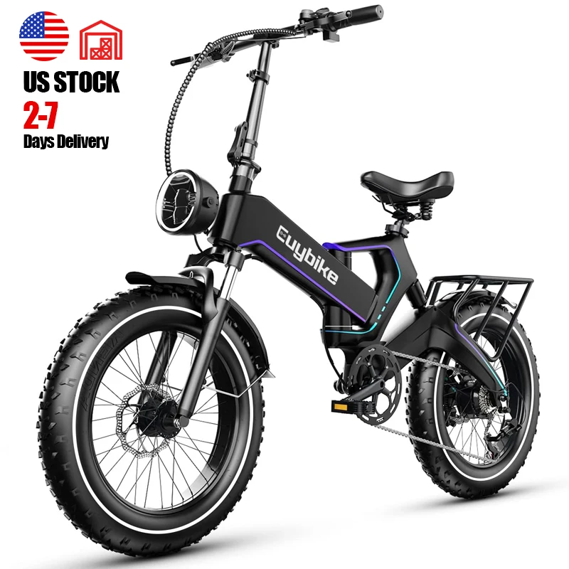 

500W 750W 1000W Small Folding Electric Bike Foldable E Bicycles 20 Inch Fat Tire Electric Moped Bike Affordable Ebike