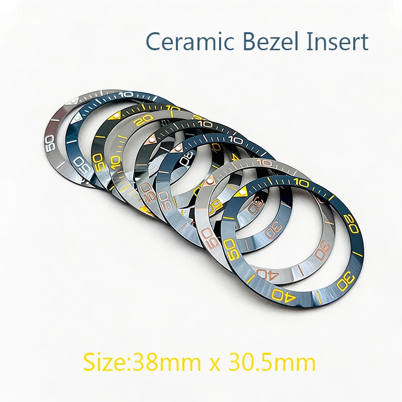 

38mmx30.5mm Fashion Ceramic Watch Bezel Insert Rings Fits Mens Mechanical Watch Cases Replace Repair Parts