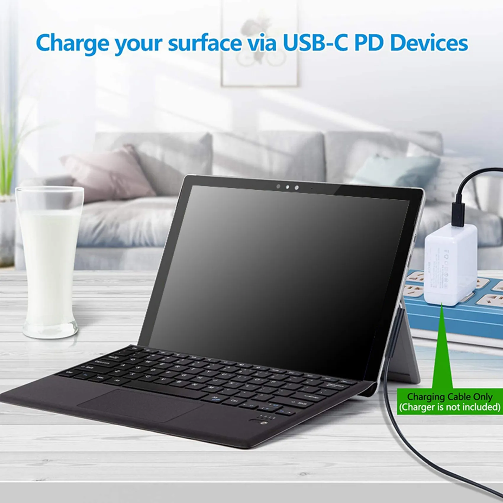 Exquisite-2X For Surface Connect To USB C Charging Cable Compatible For Surface Pro 3/4/5/6/7, Surface Laptop 3/2/1,Surface Go