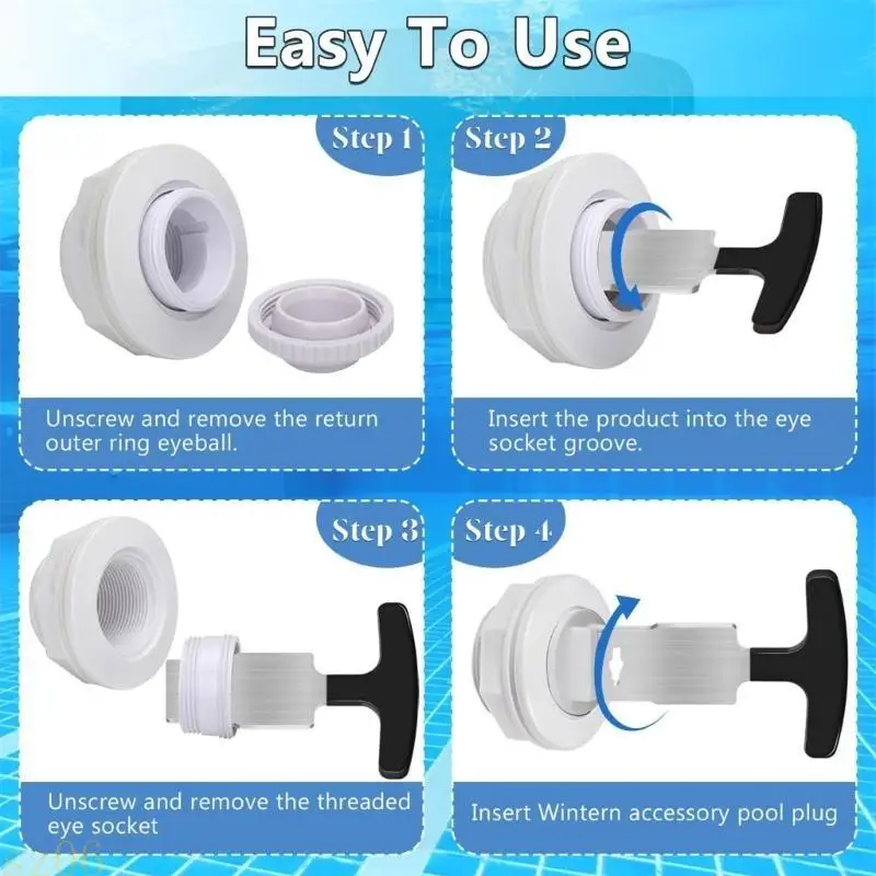 

Q2Q4 Pool Plugs Removal Tool for Seasonal Maintenance and Emergency Repairs in Any Pool Setting