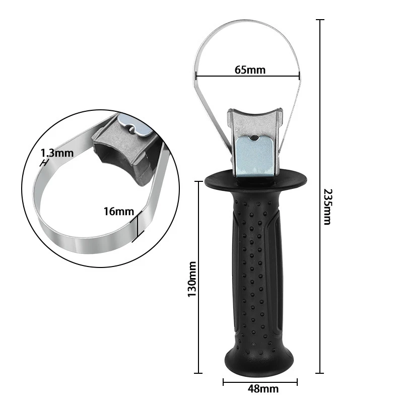 Anti-Slip Adjustment 60-65mm Electric Hammer Front Handle Replacement Impact Drill Holder for Electric Hammer Accessories