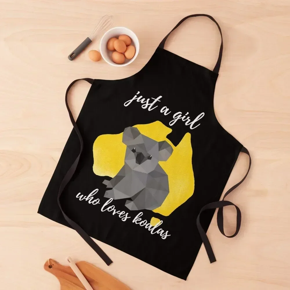 

Just a Girl who Loves Koalas In Vector White Apron Household Items Useful Kitchen Items Customizable Kitchen New 2022 Year Apron