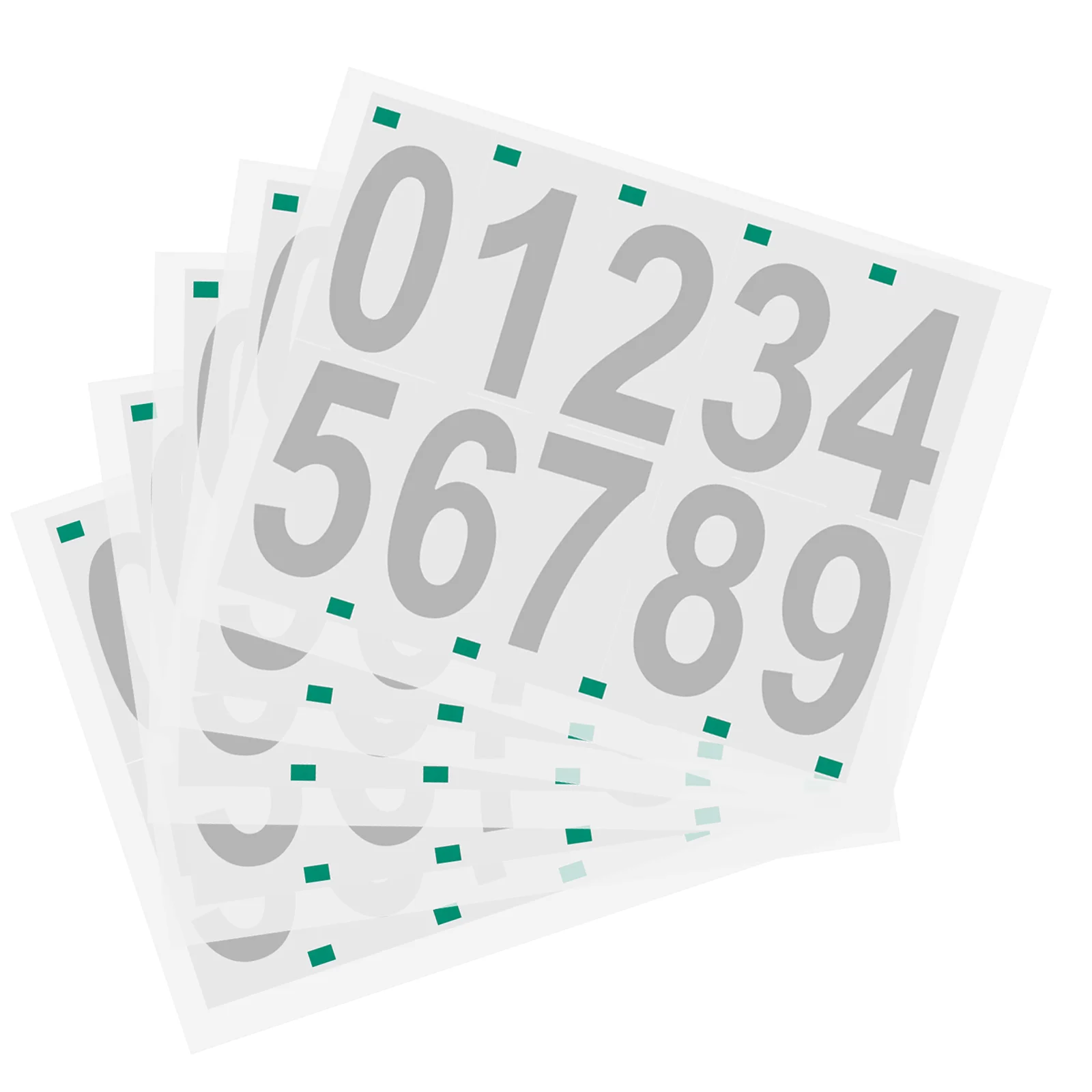 

5 Sheets Vinyl Number Stickers Adhesive Numbers For Reflective Trash Can Labels Folder Tags White Decals Street Signs Address