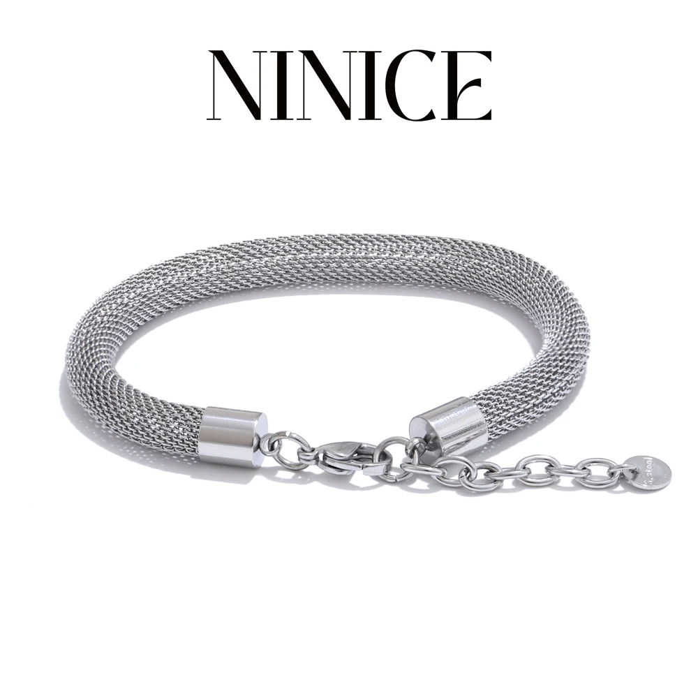 

NiNice Personalized 316L Stainless Steel Chain Fashion Bracelet Bangle Water Resistant Platinum Plated Unusual Jewellery