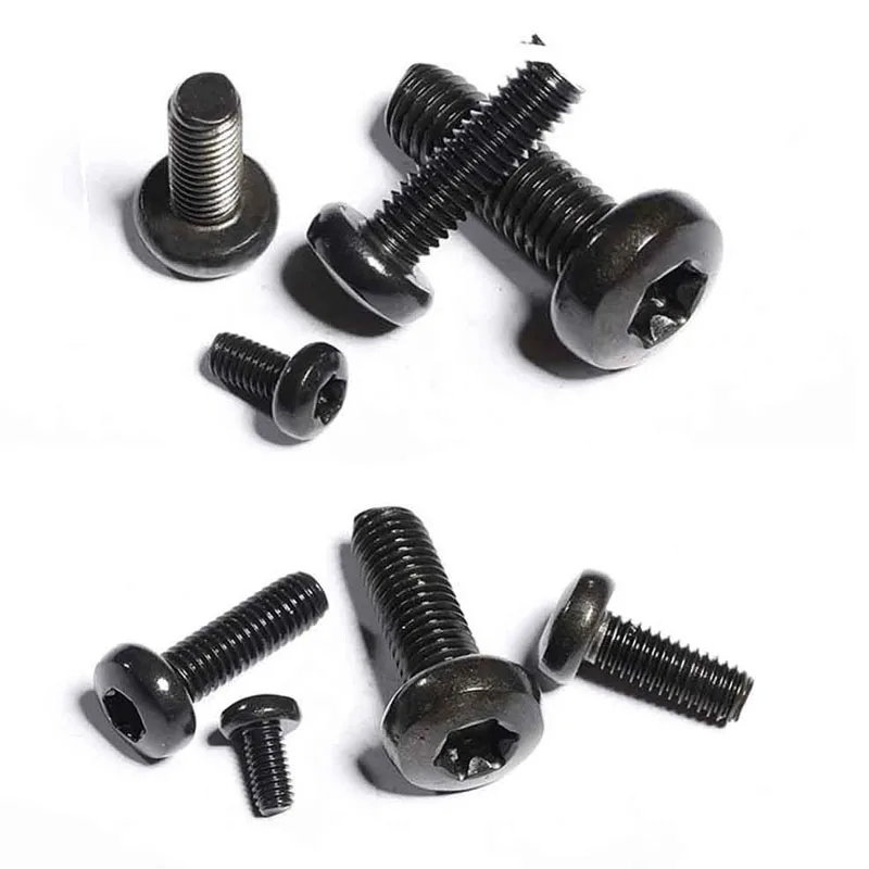 2-100pcs M2 M2.5 M3 M4 M5 M6 M8 Black 304 A2 Stainless Steel GB2672 Six-Lobe Torx Pan Head Screw Six Lobe Round Button Head Bolt