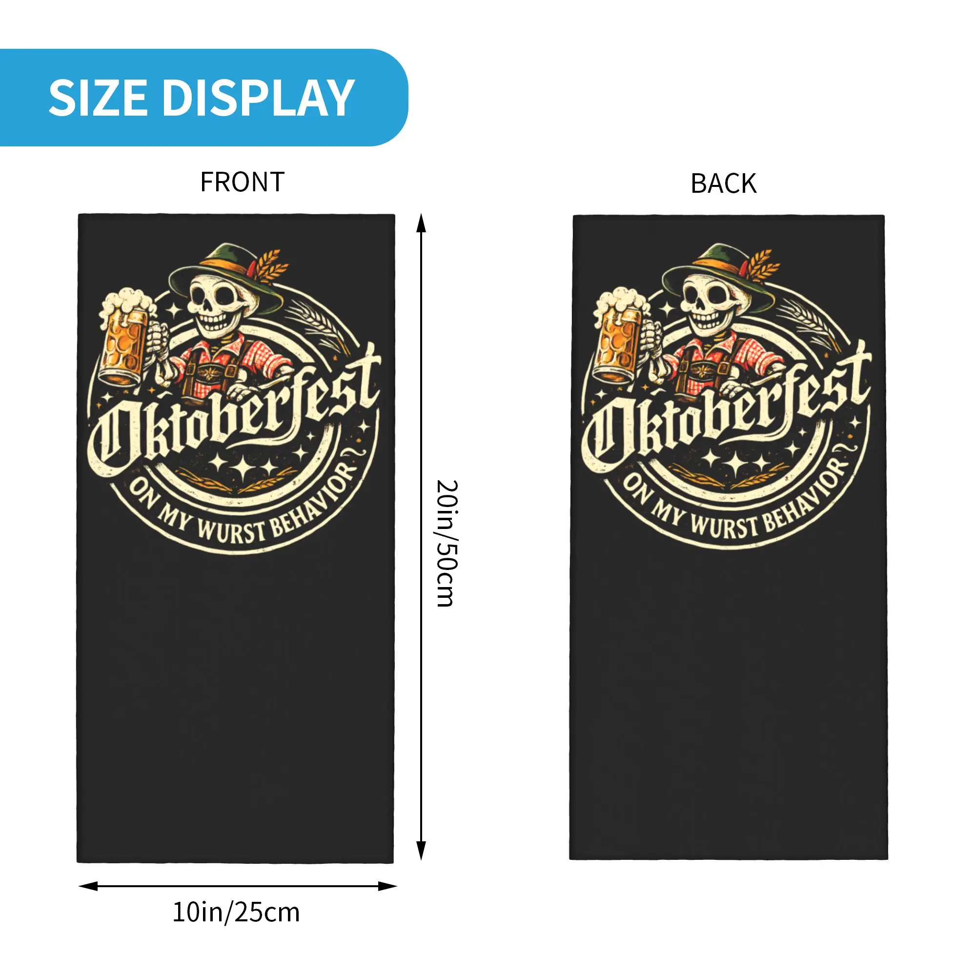 Oktoberfest Prost Skeleton Beer Festival Bandana Neck Cover Print German Balaclavas Magic Scarf Multi-use Headband Running Adult