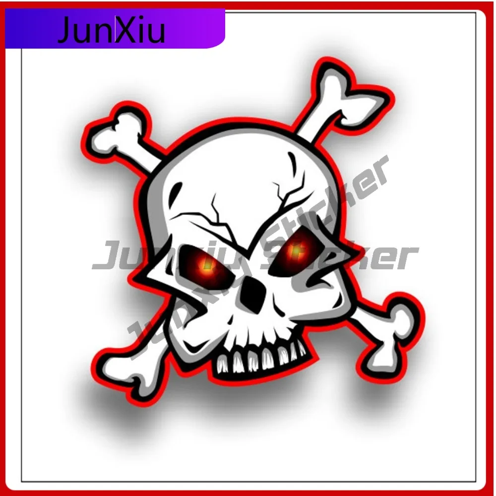 

Personality Skull And Bones Sticker Car Bicycle Skateboard Laptop Rv Camper Windows Windshield Anti Scratch Decal Exterior Hood
