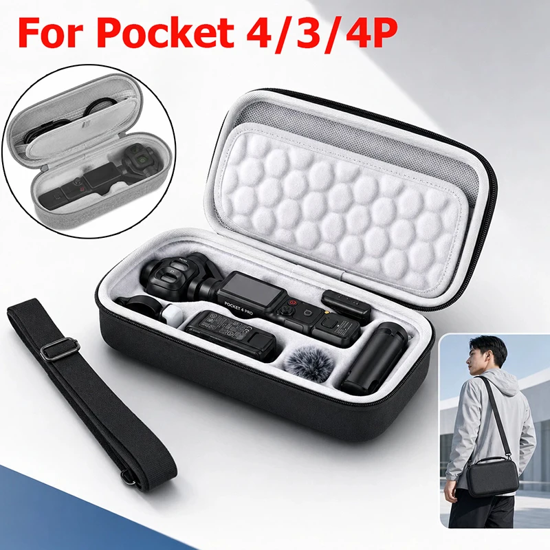 Borsa Protettiva per DJI Pocket 4 4P 3, Borsa da Trasporto Portatile, Scatola Protettiva per Accessori DJI Osmo Pocket 3 4 4Pro